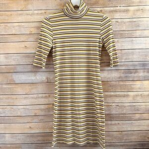 MONTE Dress Women's Size Small Stripe Turtleneck NWT